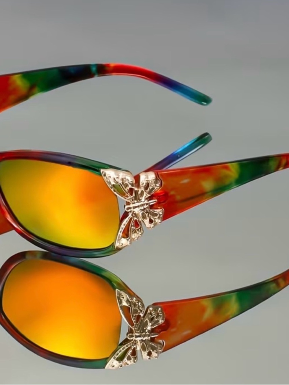 Multicolor Butterfly Accent Sunglasses - Women - Picture 2 of 5